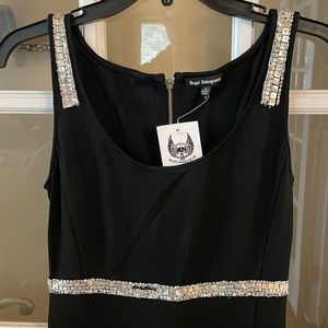 Royal Underground Black Chain Fringe Mini Dress